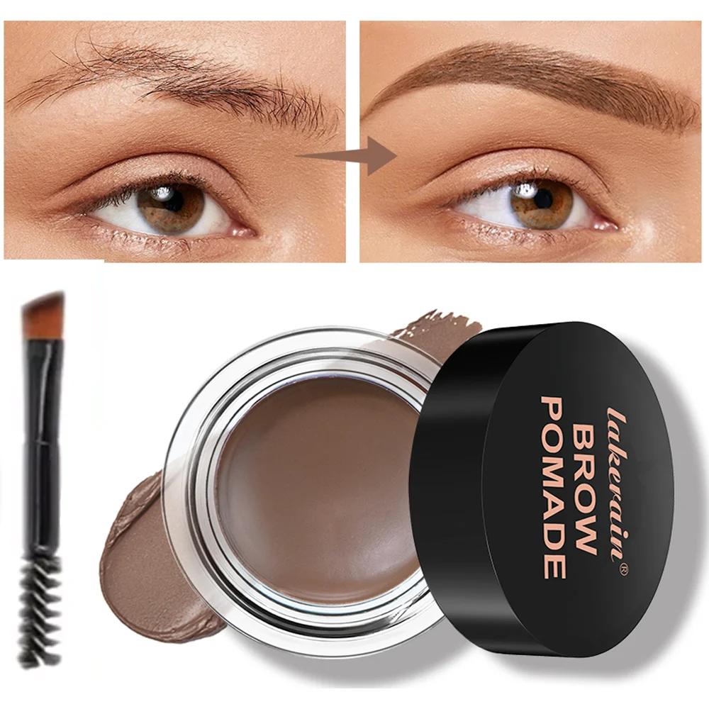 Lakerain الحاجب دهن مع فرشاة مزدوجة الأطراف طويلة الأمد مقاوم للماء مقاوم للعرق الطبيعي السلس قلم الحواجب ماكياج #1