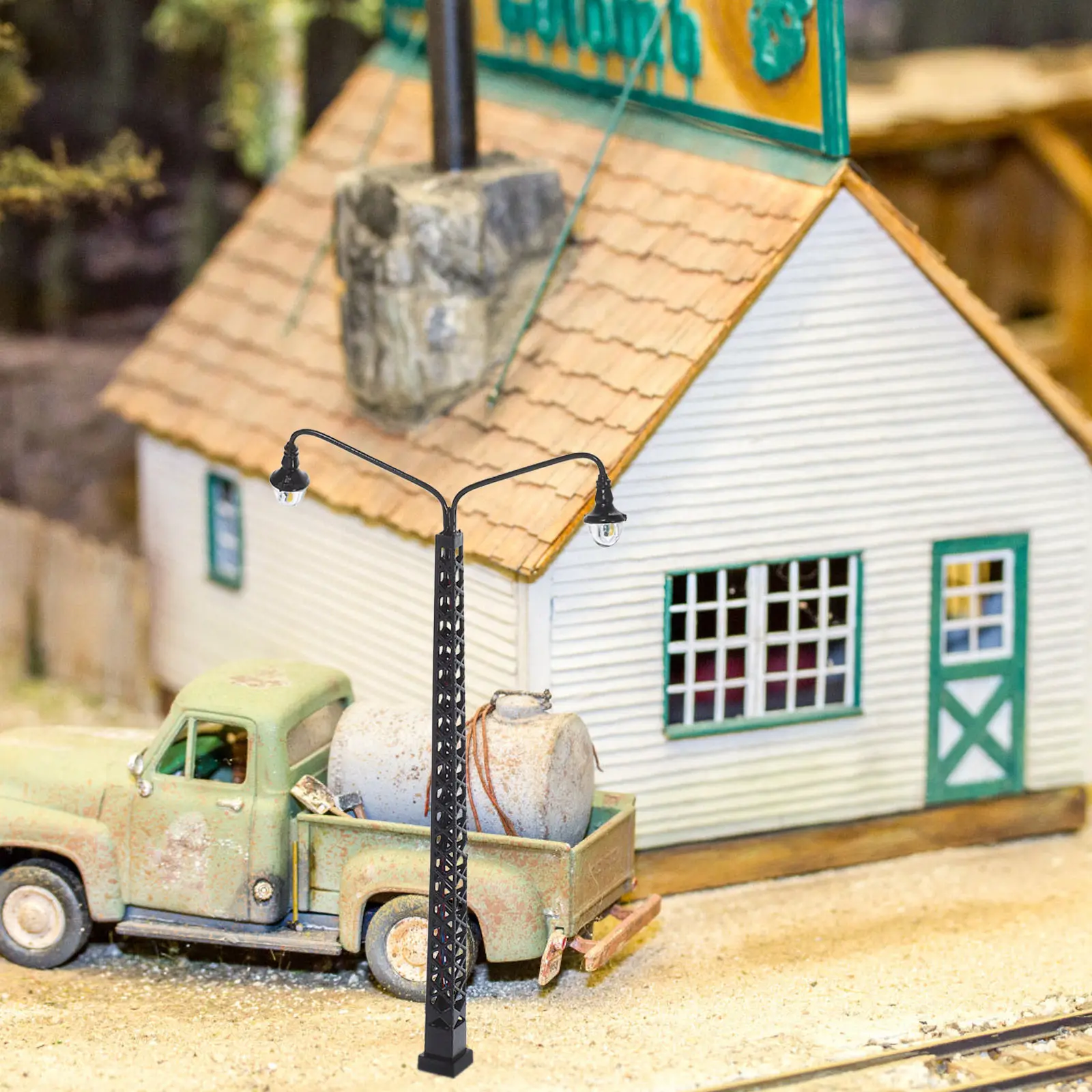 

2 шт. компактных светильников-столбиков для железнодорожного макета, проектов с песочными столами, миниатюрных домиков, украшения для железнодорожных линий, декорации для ландшафта