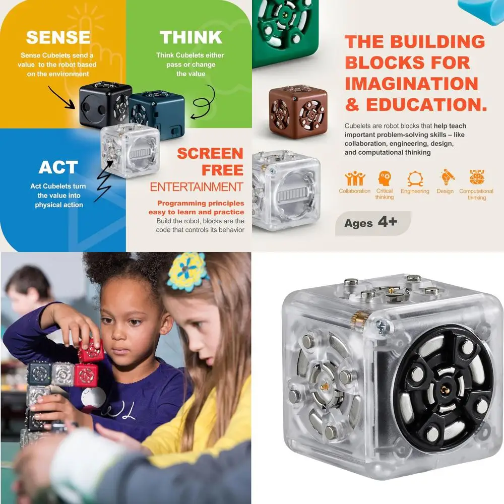 

STEM Robotic Building Blocks: Modular Cube for Kids 4+ to Learn Robotics at Home