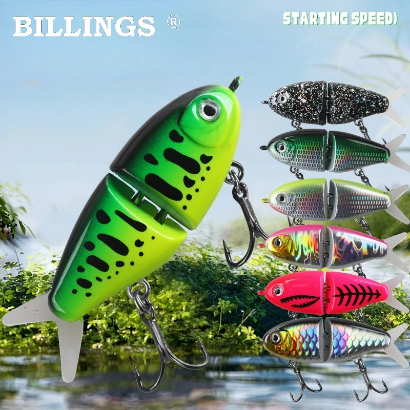 BILLINGS 1pcs Slow-Sinking Multi-Segment Artificial Lure 6cm6.5g Long-Cast Two-Segment Lure Small Swimming Lures