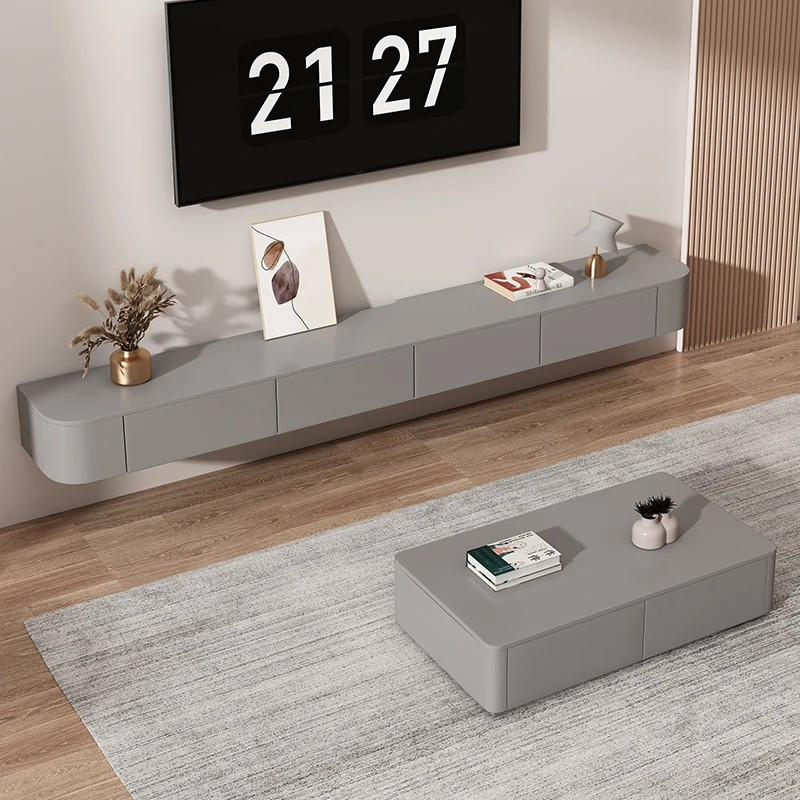 Luksusowy Design stojak na Tv prosta szuflada minimalistyczna innowacyjna europejska telewizja stołowa czarna wisząca Muebles Hogar meble