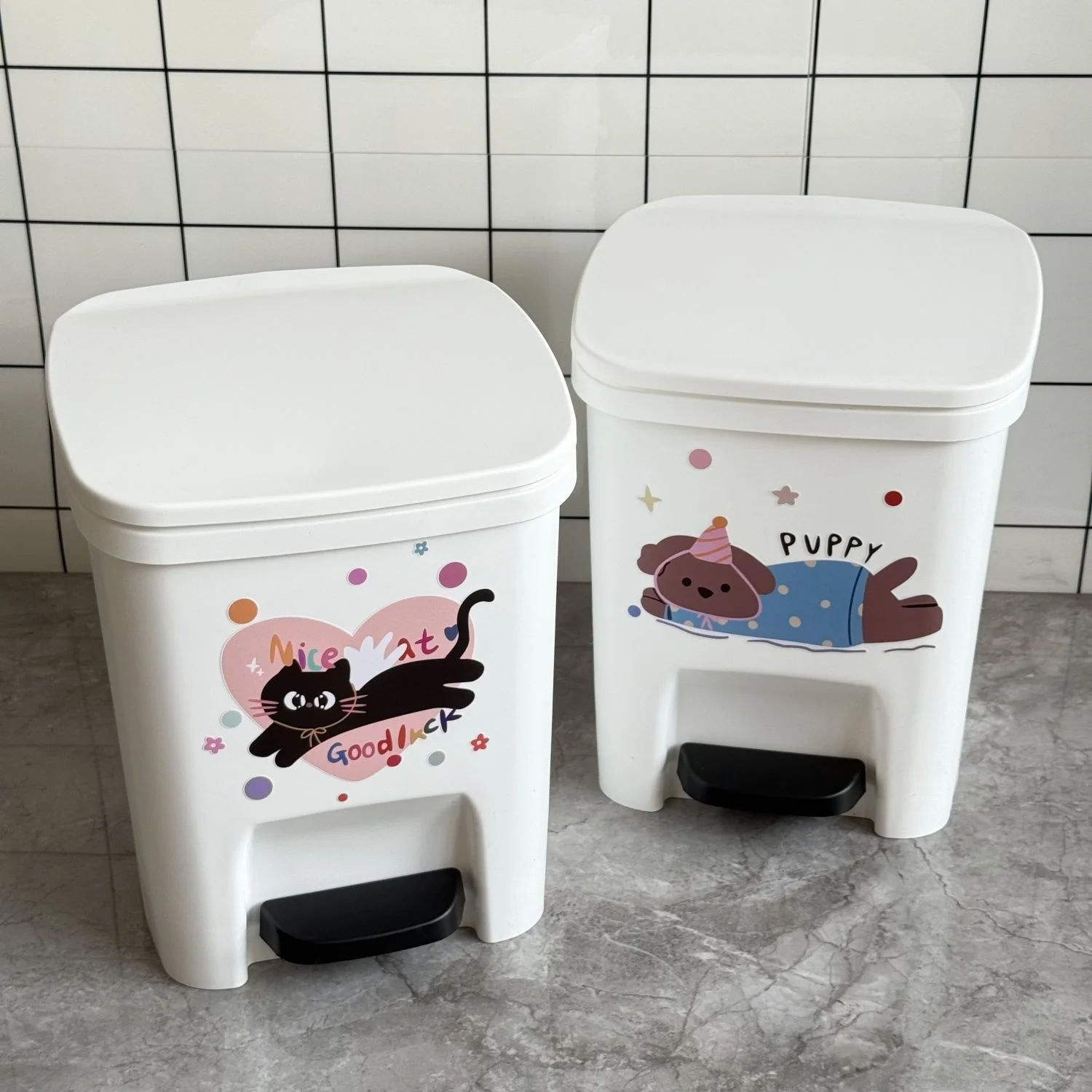

Cartoon Foot Pedal Trash Can Large Capacity Household New Model High Aesthetic Value Bathroom Living Room Cover Silent Style ...