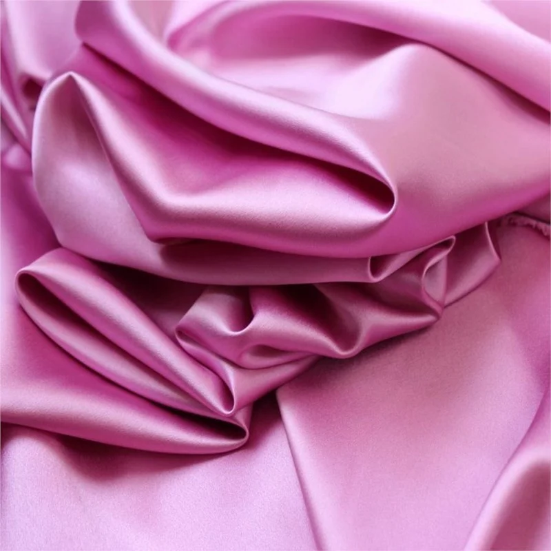 32 mume pink 100% silk pure heavy crepe satin plain fabric