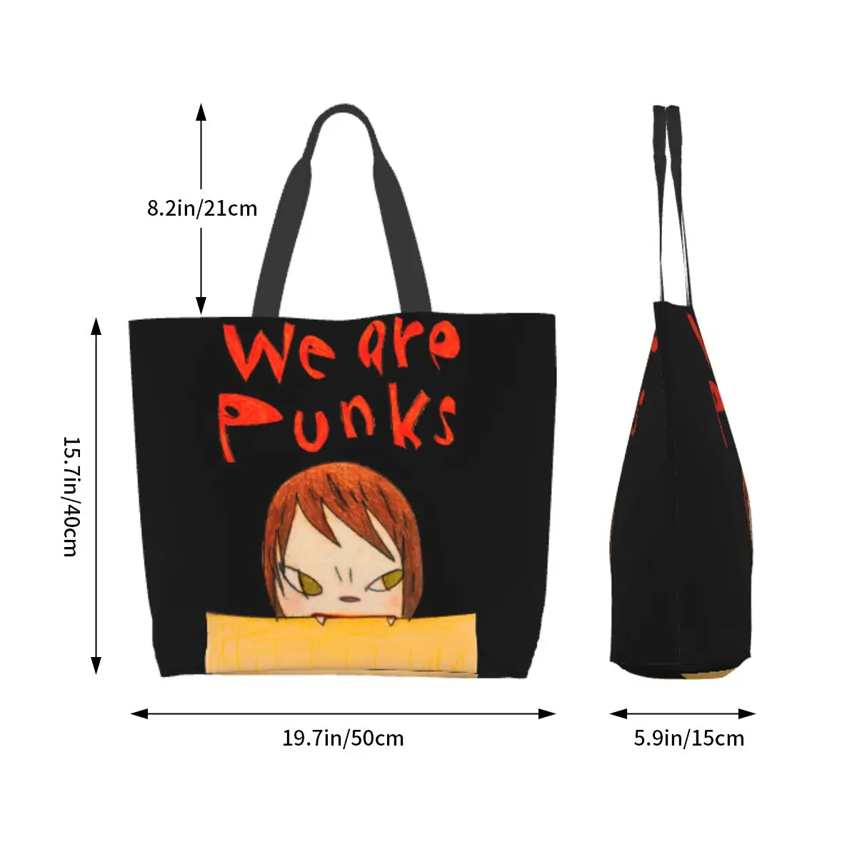 Yoshitomo Nara Zombie We Are Punks Women Shoulder Bag 40X50cm tote bag Shopping Convenient Travel Book Handbag Custom Logo