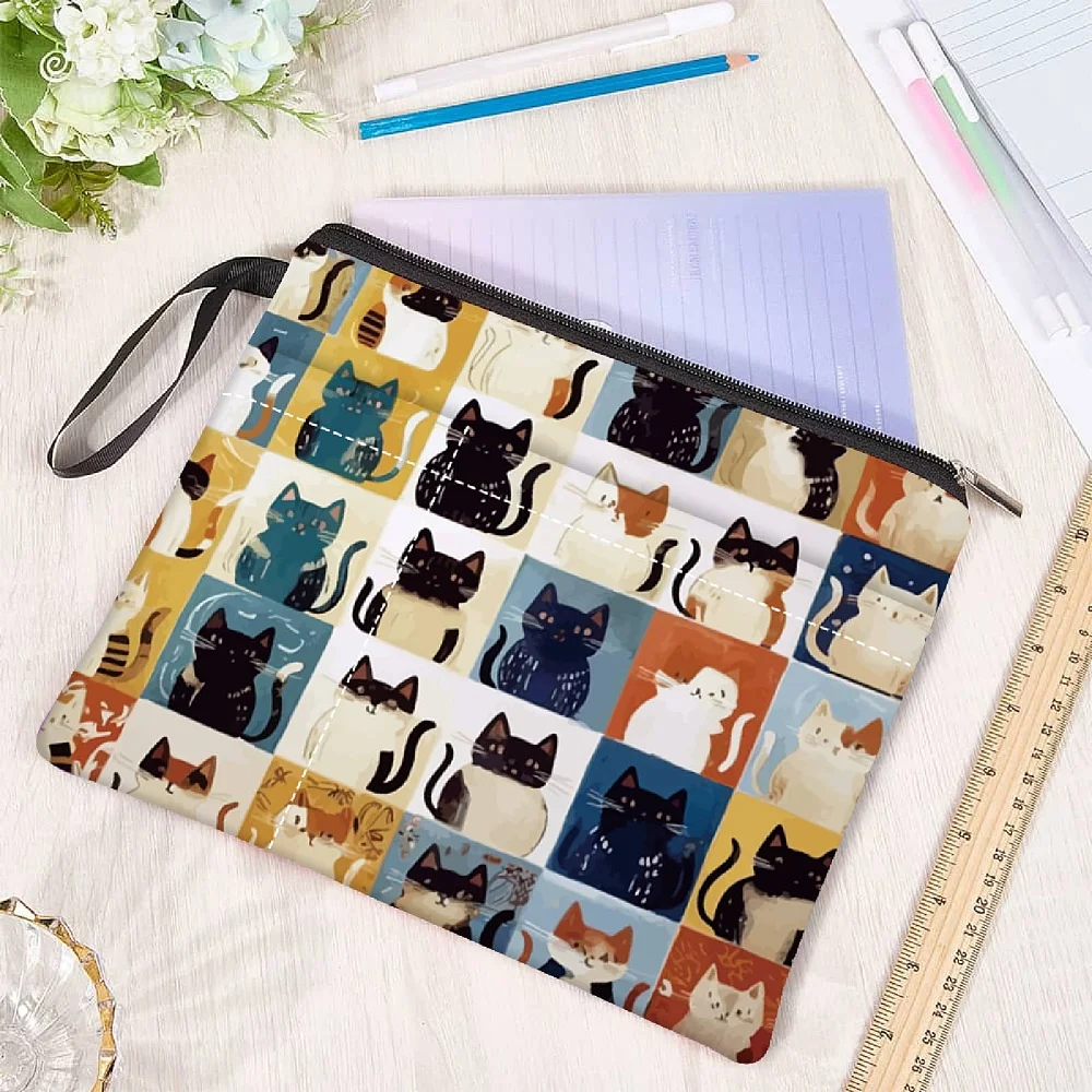 1pc Polyester Book Cover Notebook Wraps Rectangle Cat Shape 290x240mm