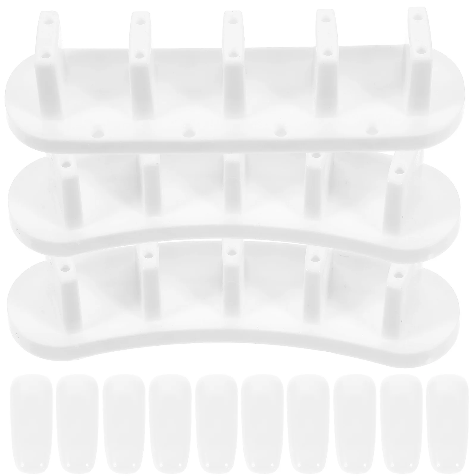 

9pcs Plastic Practice Durable Manicure Tool For Art Training Display Salon Home Diy Use Nail Tip Stand Nail Art Practice