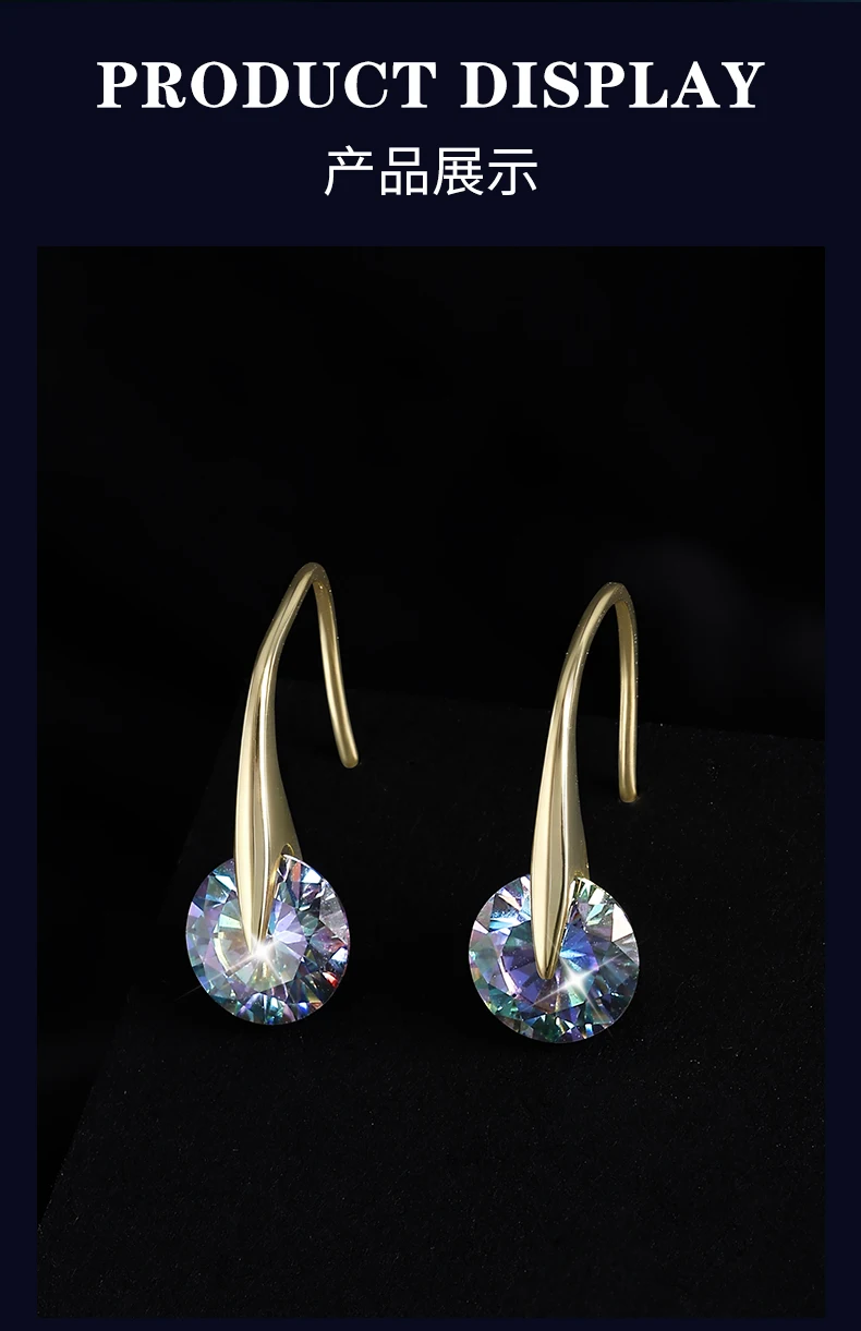 

Серьги на высоком каблуке с муассанитом, изготовленные из стерлингового серебра S925 и золота 18 карат — роскошный и уникальный подарок