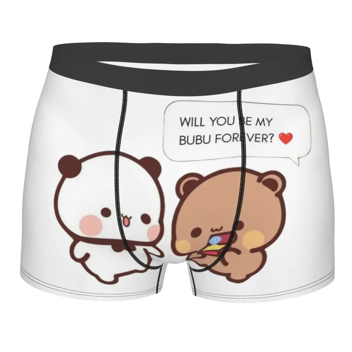 Custom Panda Bear And Brownie BUBU DUDU Couple Underwear Men Stretch Boxer Briefs