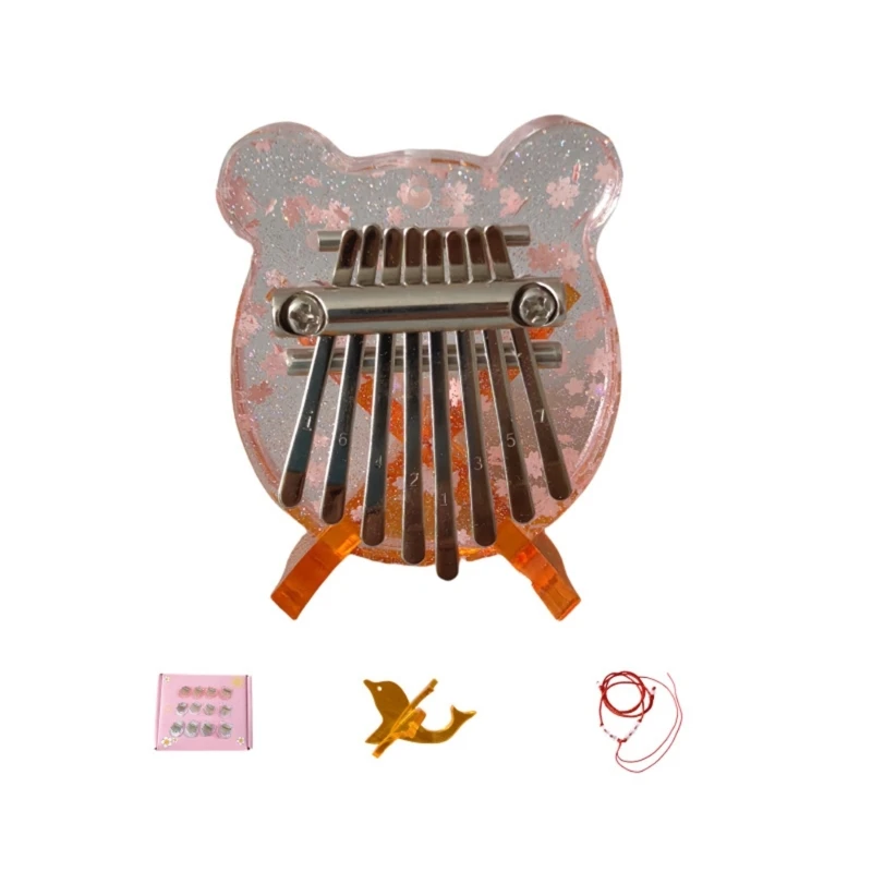 Artillux Thumb Piano Brand New and High Quality 8 Keys Acrylic Kalimba with Lanyard for Kids Musical Instrument Gift view 4