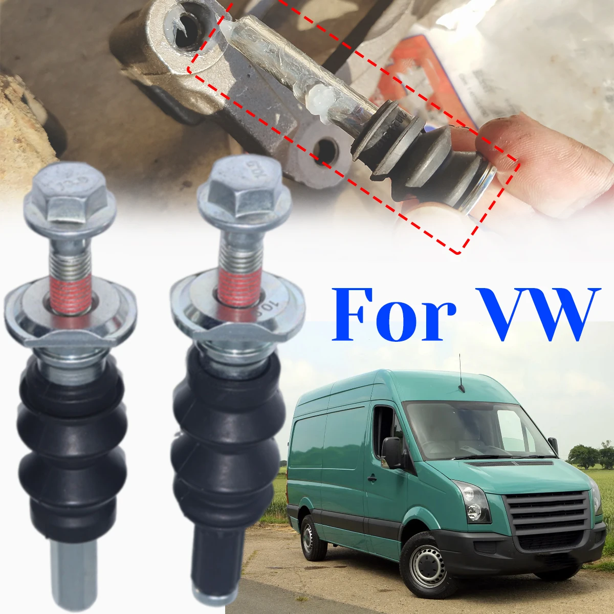 

For VW Crafter CR35 CR30 2006-2016 Rear Brake Caliper Slider Guide Pin Bolt Kit Disc Housing Sleeve Bushing Boot Seal Left Right