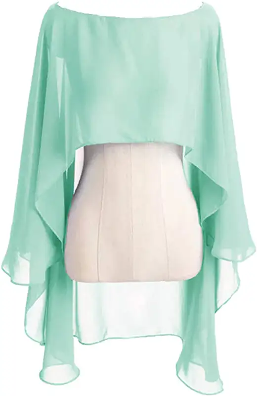 Chiffon Cape Bolero Women Femme Mariage Chalas Mujer Evening Wedding Bridal Jacket Wraps Accessories Peleryna Cloak Boda Shawl - Image 9
