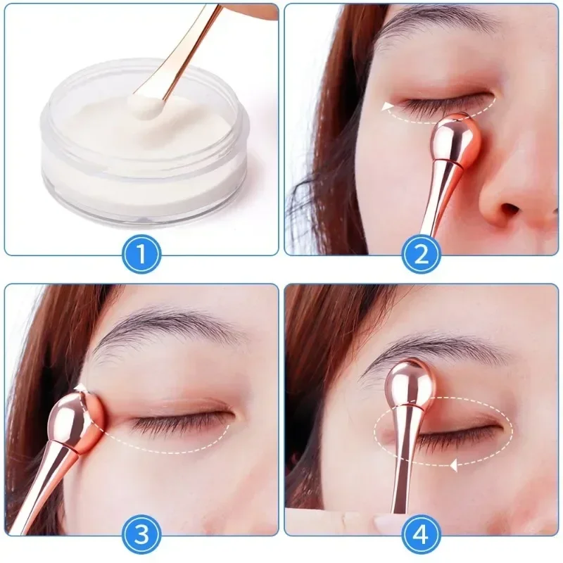 Mini Metal Eye Massage Stick, Levantamento de Rosto, Anti Círculos Escuros, Dispositivo Massageador, T-forma, Faciais Finos, Magia