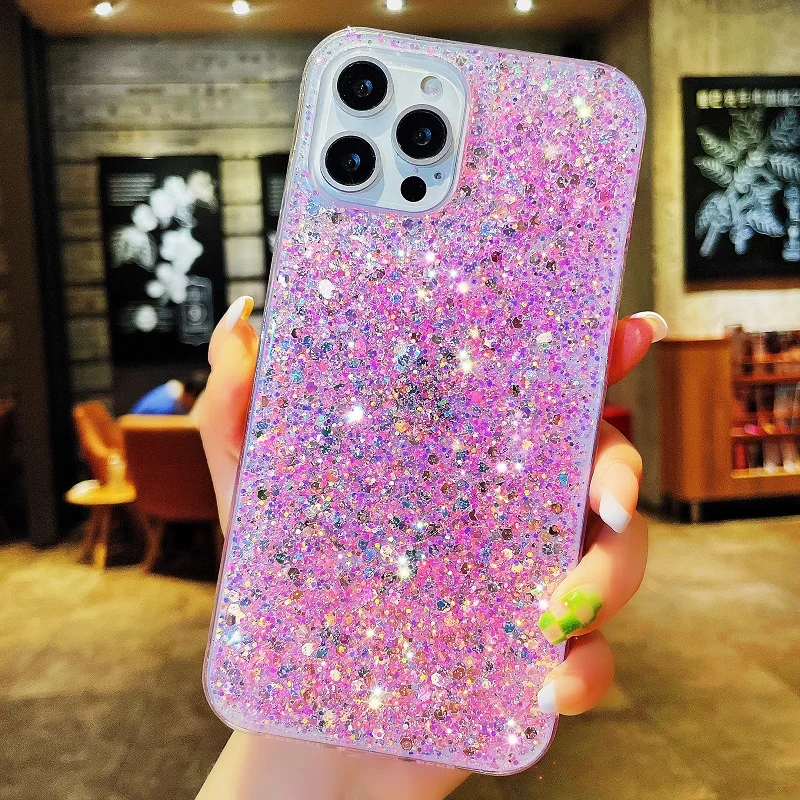 Bling Glitter Phone Case For OPPO A60 Soft Shockproof Bumper Shining Flash TPU Soft Back Cover