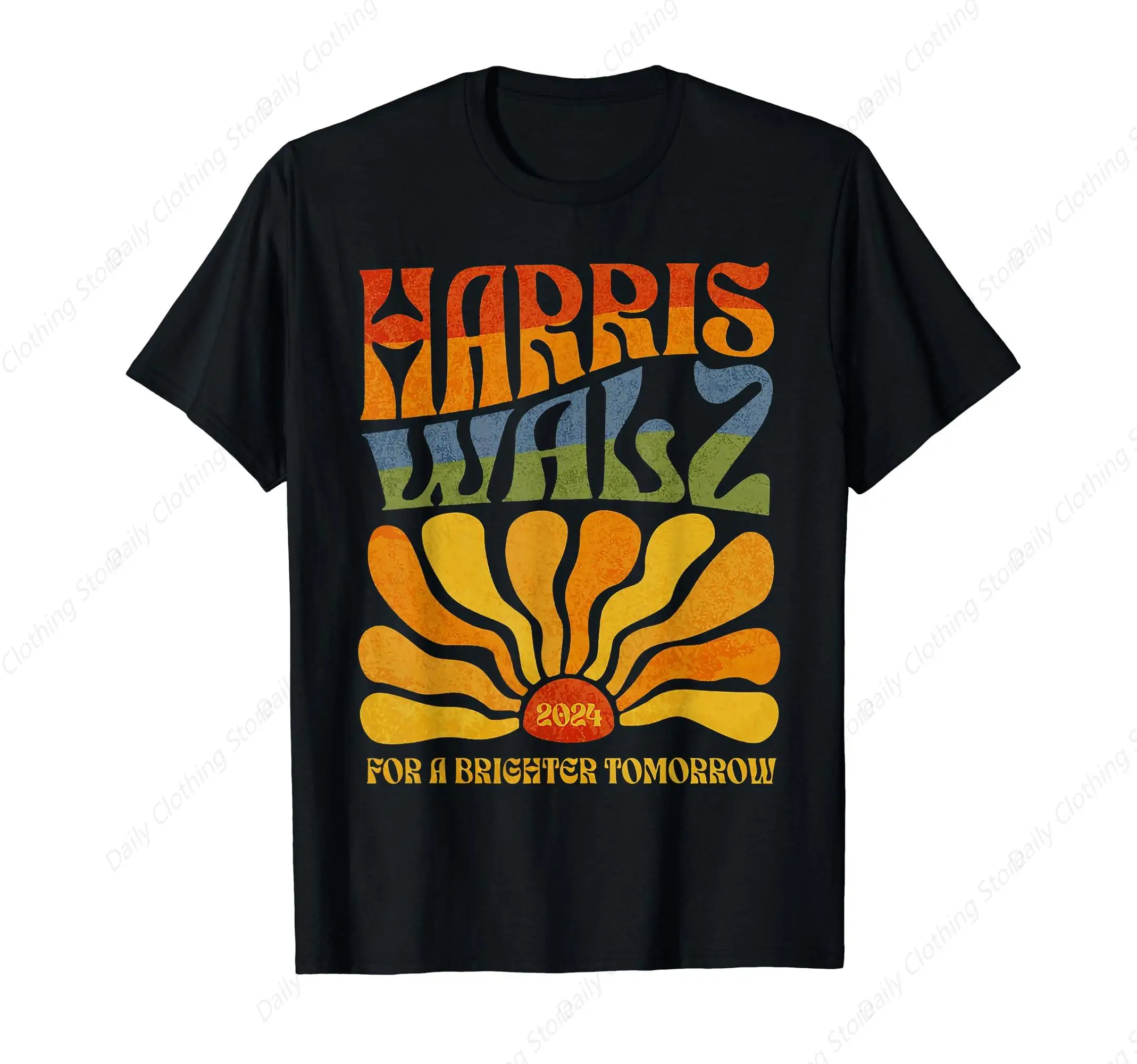 

Kamala Harris Walz For A Brighter Tomorrow 2024 T-Shirt Sport Leisure Tee Funny Graphic Clothing Gifts Short Sleeve Leisure