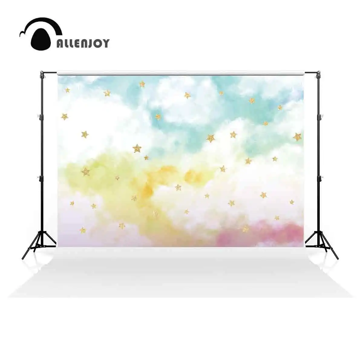 Allenjoy Watercolor White Cloud Sky Photography Backdrop