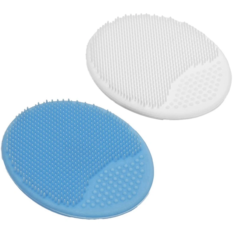 Exfoliating And Massaging Cradle Cap Soft Baby Brush Bath Brushes For Baby,Blue And White 2 Pack