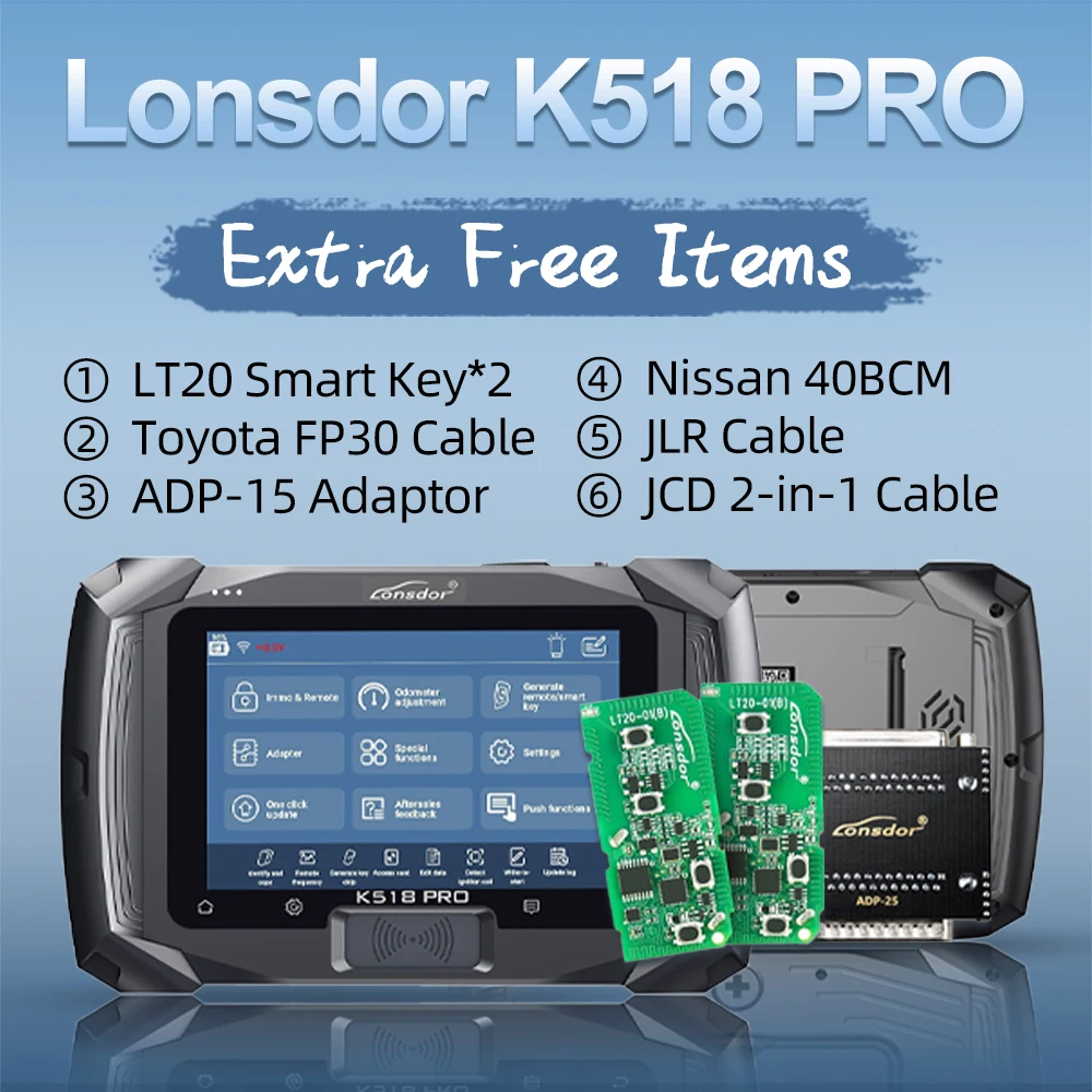 

Lonsdor K518 PRO Full Configuration Global Version All In One Key Programmer with 2 Years Free Update Time