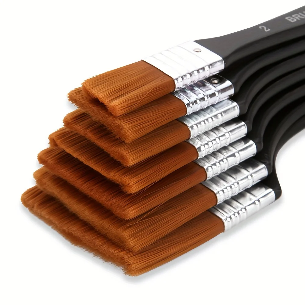 

7 sets of nylon wool board brushes set gouache oil painting paint wall painting pen brush