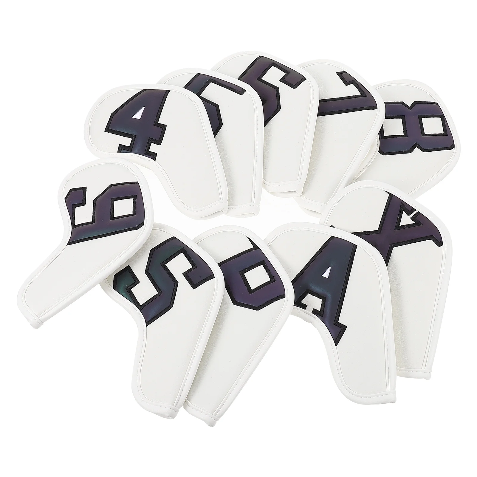 10 Pcs Golf Club Cover Wear-resistant Head Sleeve Golfs Iron PU Protector Covers Putter