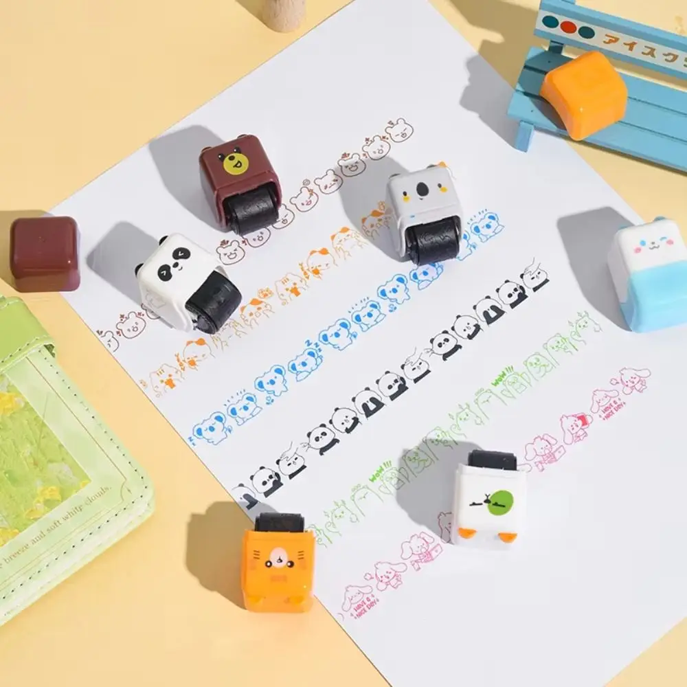 Drawing Doodle Graffiti Animals Rolling Stamp Roller Sealing DIY Handcraft Cartoon Roller Seal Koala Handle Brush