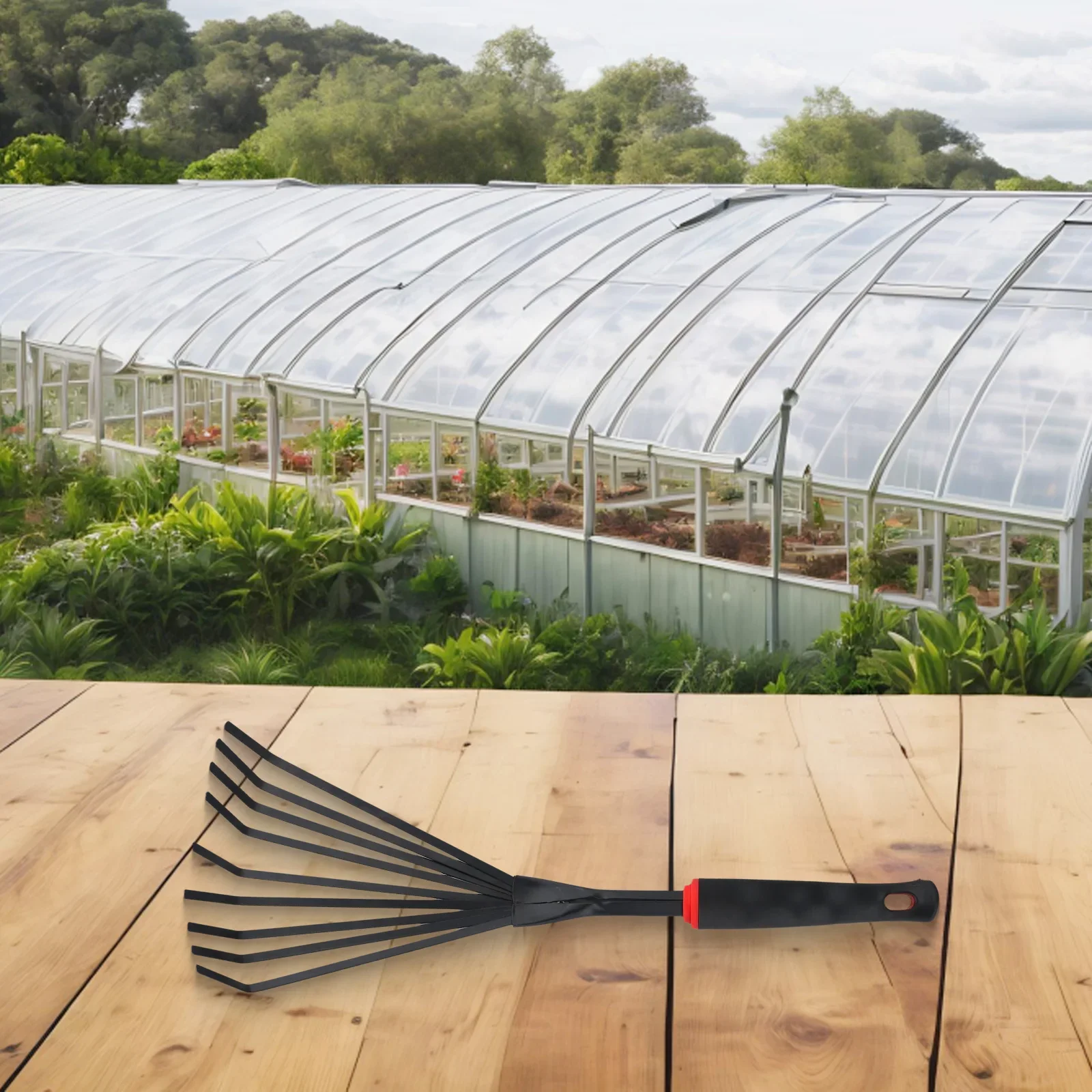 חקלאות מחויבות גינה קומפקטית וקלת משקל דשא מגרפות עלים מרדף מרית תכולת מרית גן קטנה