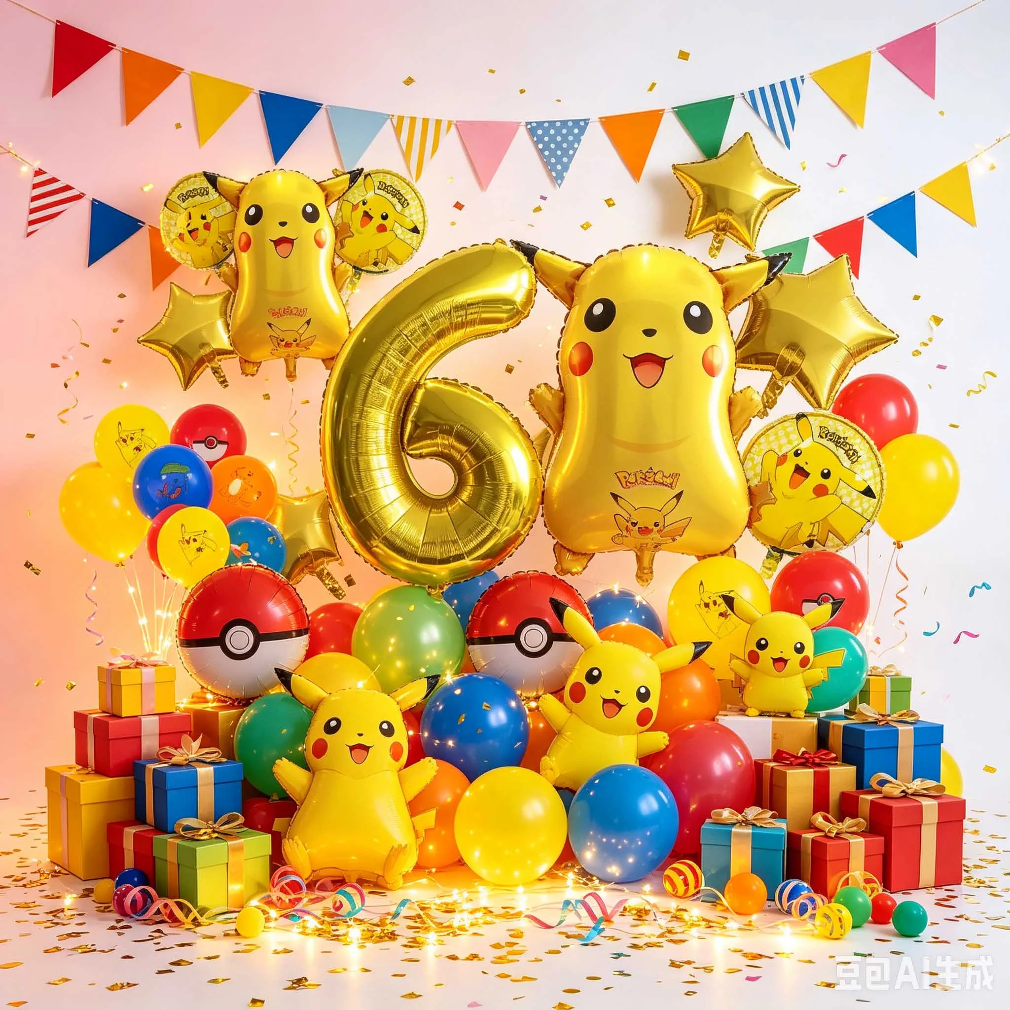 22pcs Cartoon Pokemon Pikachu Theme Foil Balloons Set Latex Balloon Birthday Party Decora Supplies