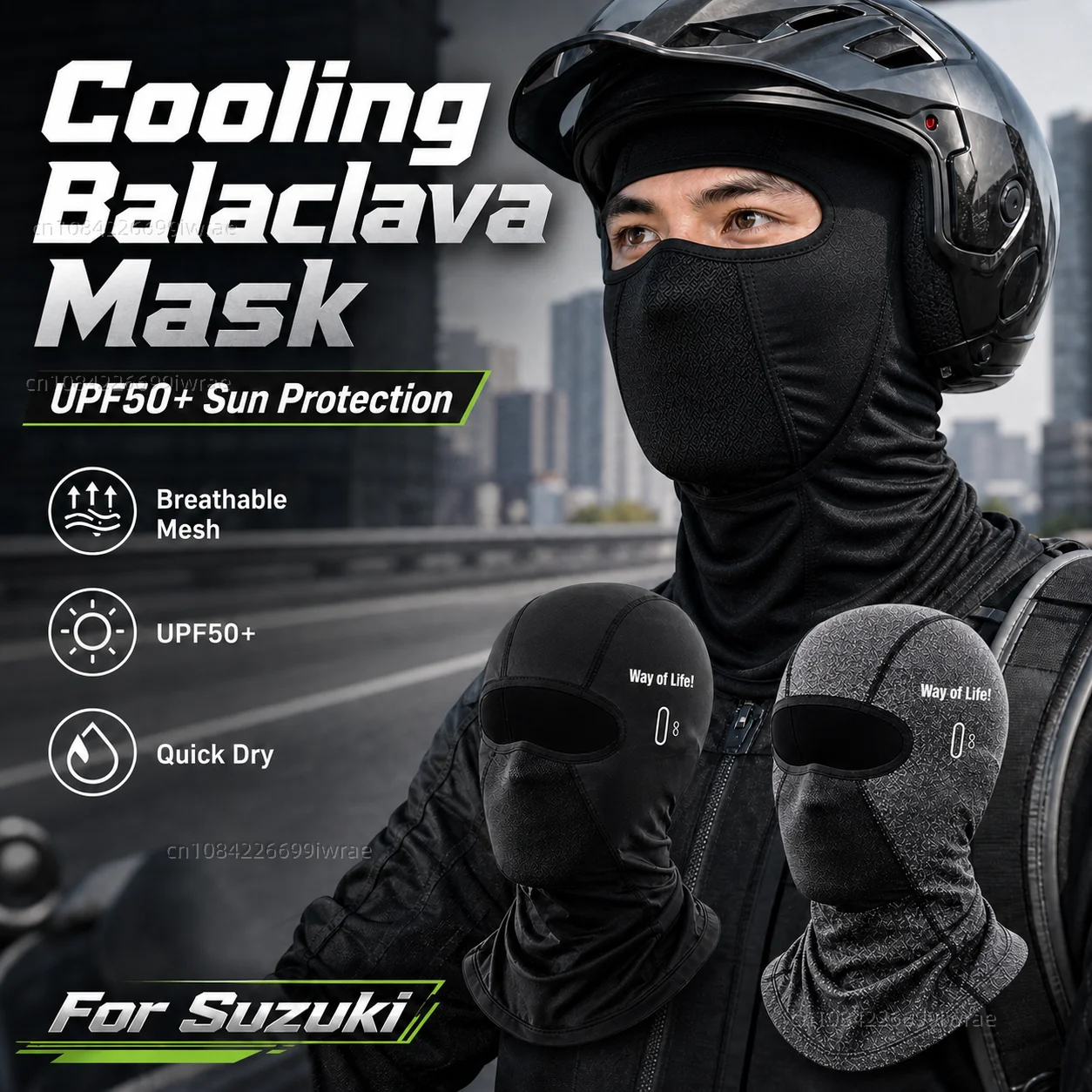 

Cooling Motorcycle Balaclava Mask UPF50+ UV Protection Breathable Face Cover Summer for SUZUKI 650 VSTROM V STROM DL 650 DL XT