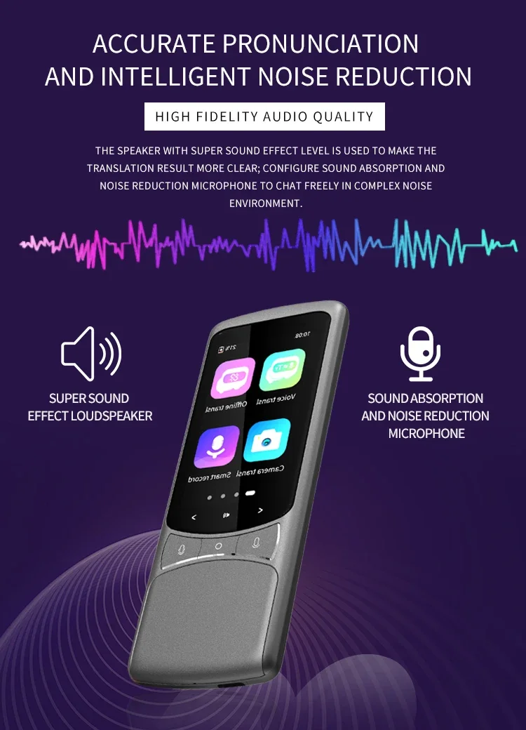 Portable Voice Smart Electronic Pocket Device Accurate Real Time 19 Languages Offline Online Translator AI Assistance