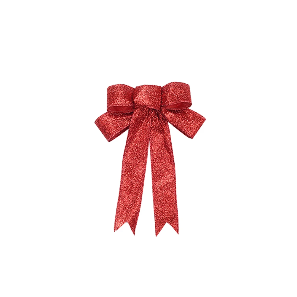 

4Pcs 23cm Golden Bowknot Decorations Christmas Tree Ornaments Red Special Accessory Photo Shoots Gift Wrapping Sturdy