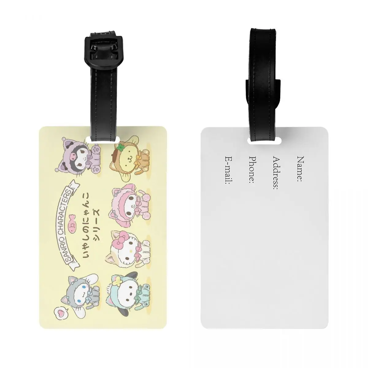 Hello Kitty Kuromi Kawaii Sanrio Anime Luggage Tag Travel Silicon Portable Label Baggage Tag Name ID Address Baggage Tags Gift