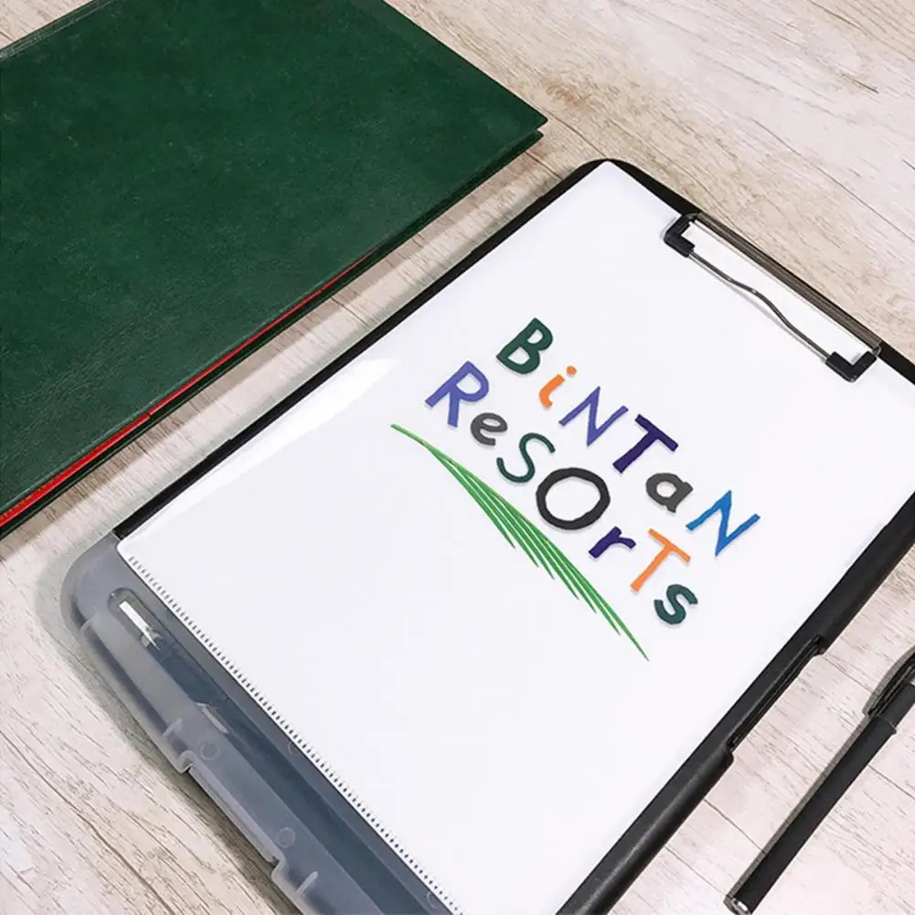 A4クリップボード付きクリップボード、ペンホルダー付きサイド開口部、滑り止めおよびバインダー、ドキュメント用ファイルフォルダー