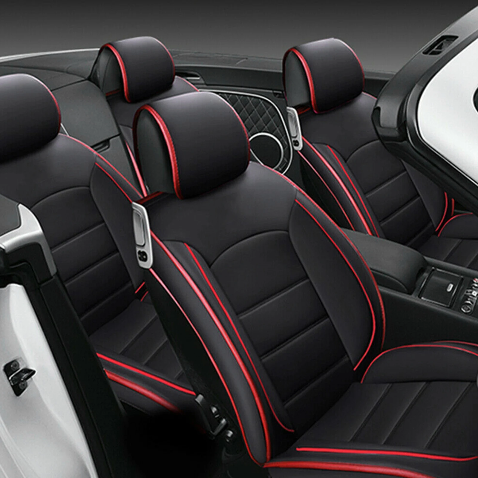 Capas de assento de carro confortáveis e respiráveis incluem almofadas de cintura, apoios de cabeça, ajuste universal, protege as assentos de manchas e arranhões