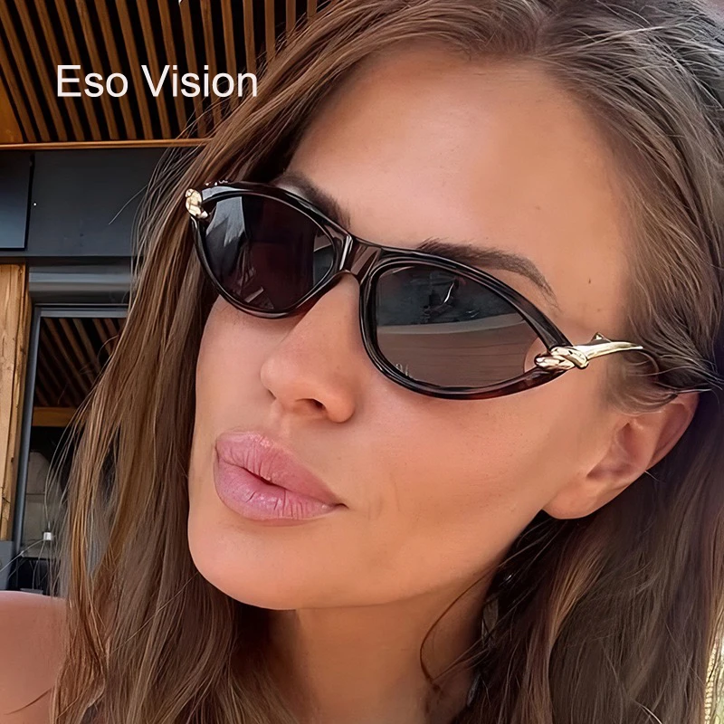 

Fashion Designer Sunglasses Cat Eye for Woman Lady's Metal Beach Sun Glasses Small Shades In High Quality With Box