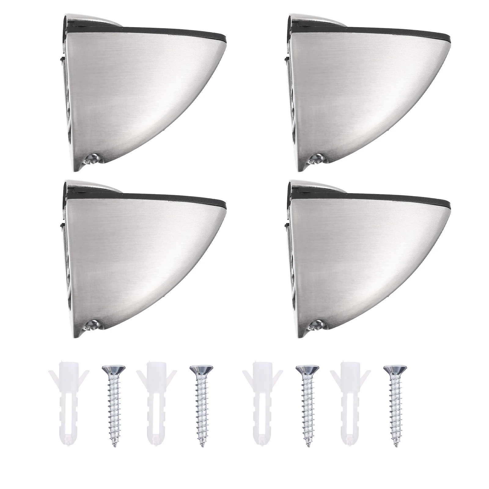 

4 шт. опоры для полок из нержавеющей стали полированные гальванические нержавеющие прочные для стеклянных стеллажей угловые кронштейны