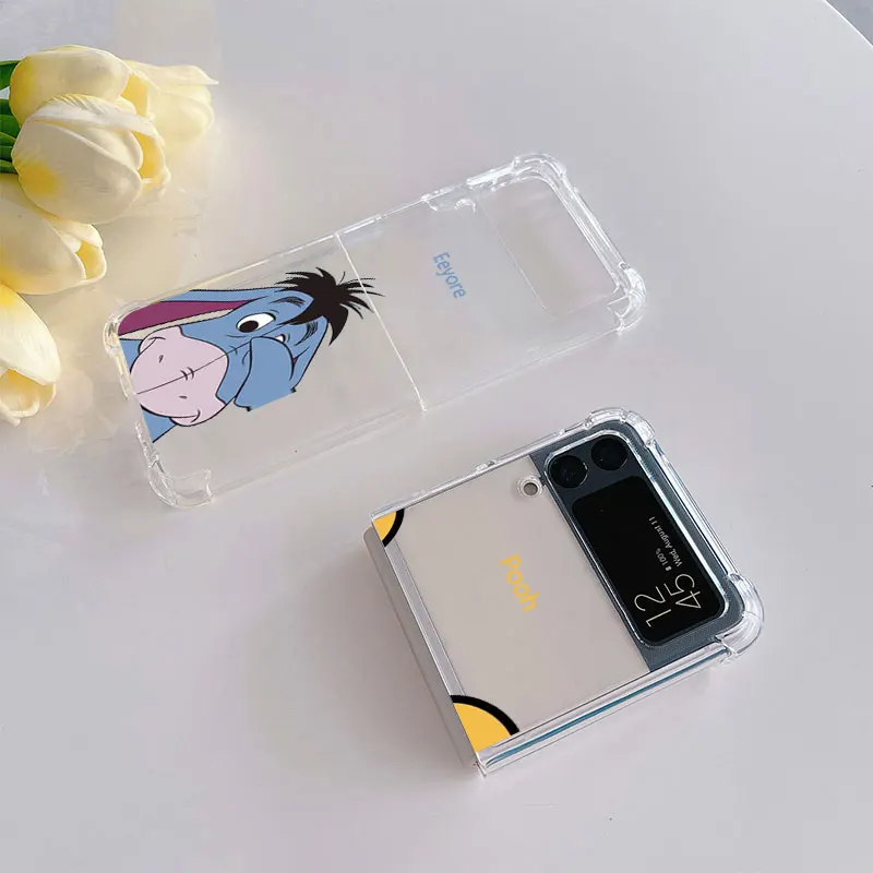 Disney Pooh Eeyore Phone Case for Samsung Galaxy Z Flip 5 Z Flip 5G Z Flip 4 ZFlip4 zflip Flip4 ZFlip3 Capa Silicone Airbag