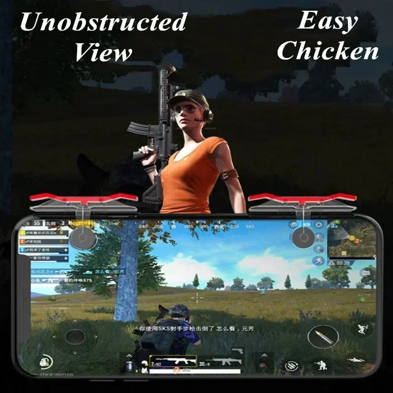 携帯電話ゲームアクセサリー、e9、pubg用のゲームパッドジョイスティックコントローラー、無料の火、l1r1、プラスチック製キーボタン、ゲームトリガー