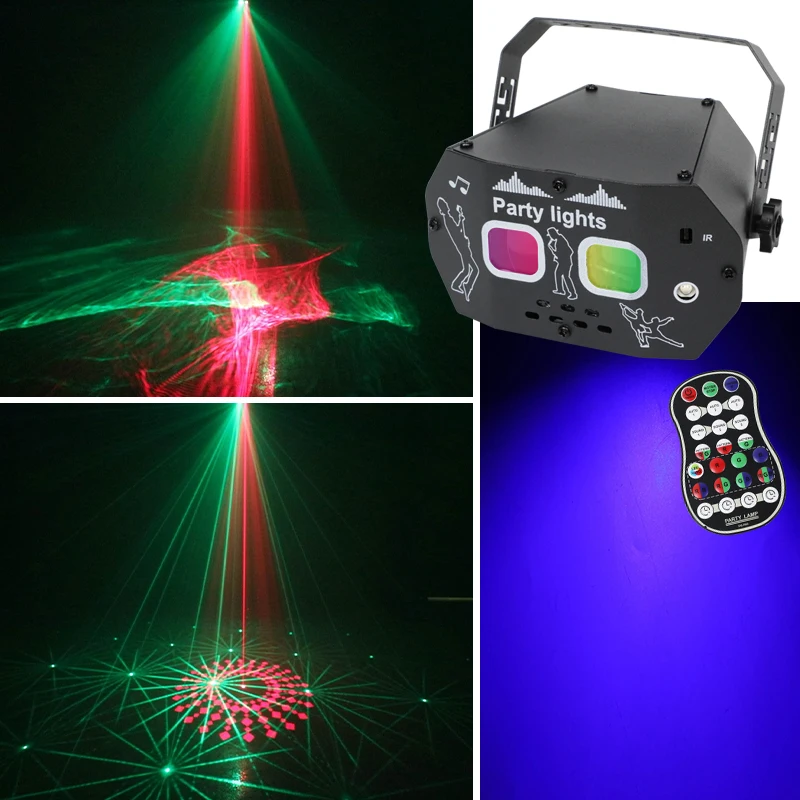 LED Laser Flashlight RGBW Beam Remote Control Stage Light DJ Disco Northern Lights Event Rechargeable Small Battery Included