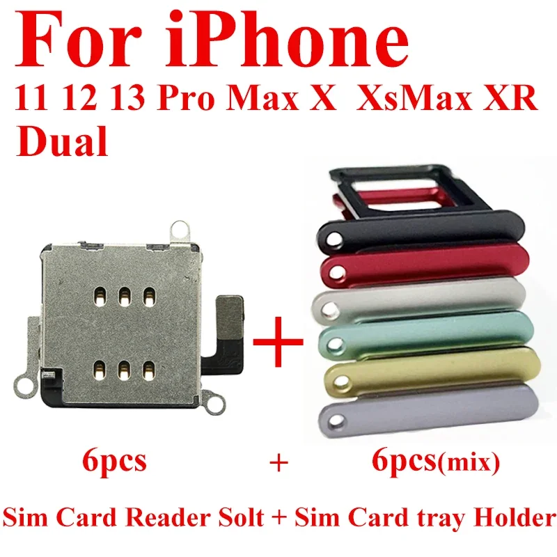 12pcs-dual-sim-card-reader-flex-cable-for-iphone-11-12-13-pro-max-xr-xs-nano-sim-card-tray-holder-slot-adapter-replacement-parts