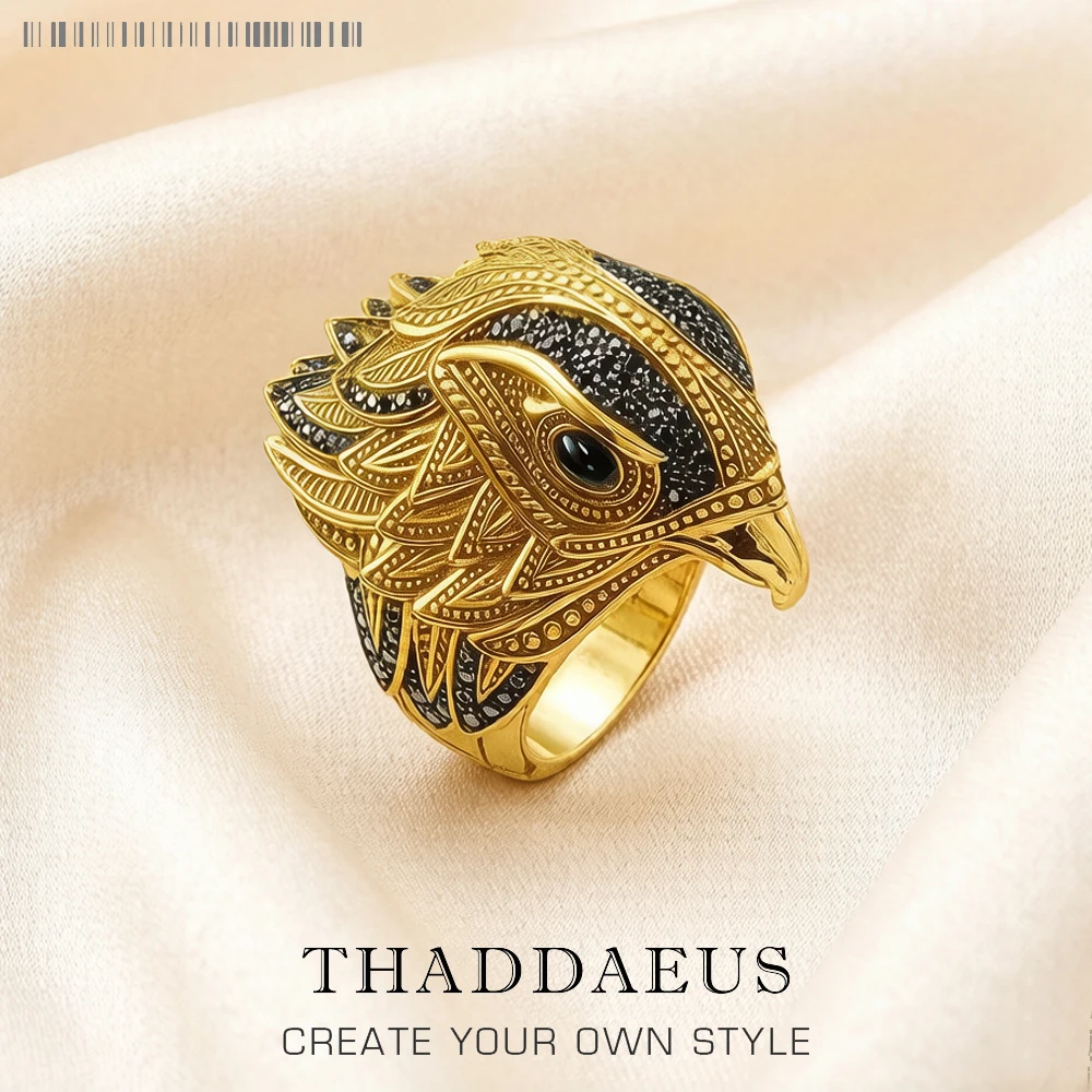 

Cocktail Ring Elegant Falcon Vintage Gift For Women & Men Europe 925 Sterling Silver Fine Jewelry