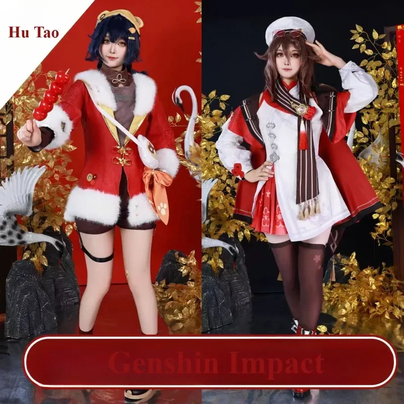 

Hu Tao Cosplay Game Genshin Impact Lantern Rite Costume Red New Year Full Set Clothes Sweet Role Play Outfit Women Pre Sale