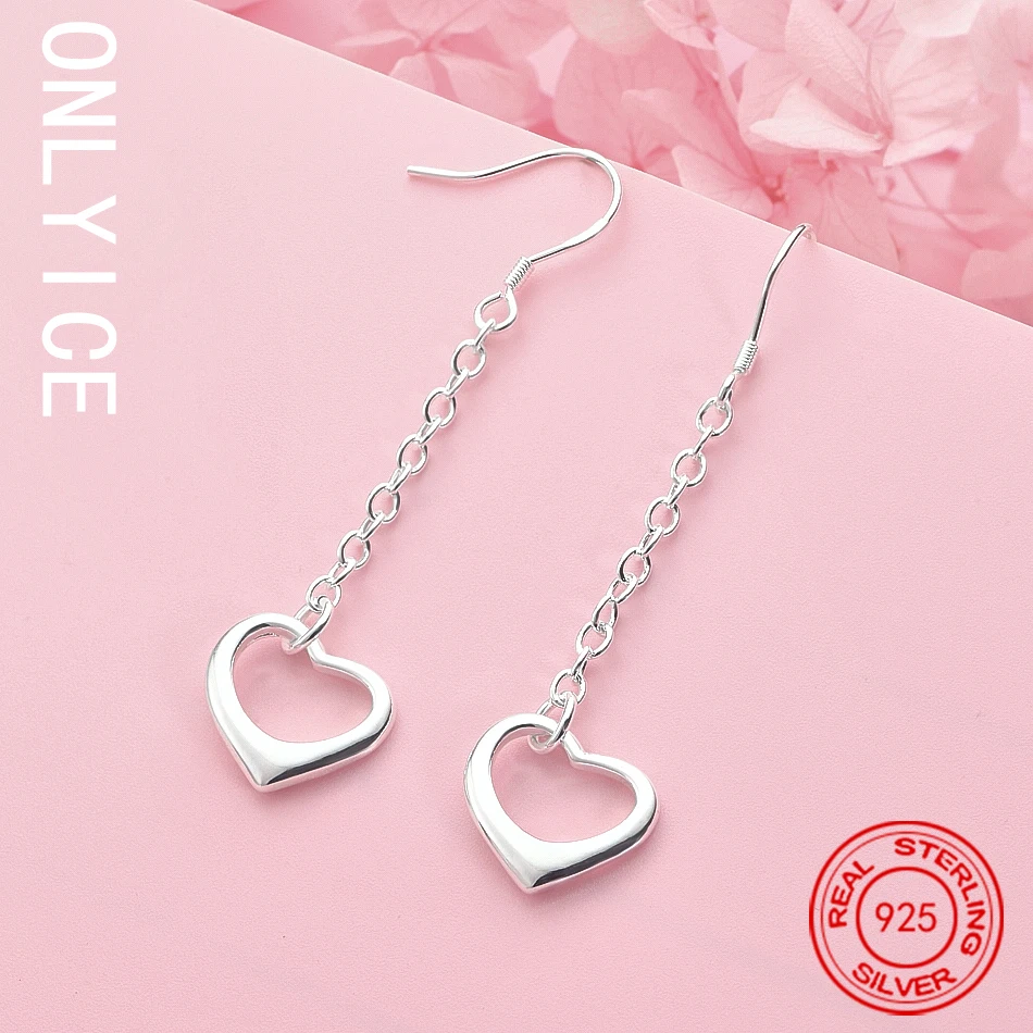 

Hot 925 Sterling Silver Hearts Drop Earrings New Listing Fashion Jewelry Holiday Gifts Classic Retro Earrings Free Shipping