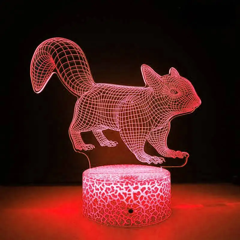 Nighdn 3D Lamp Illusion Fox LED Night LIght for KIds Bedside Table Bedroom Decoration Birthday Christma Gift for Boys Girls