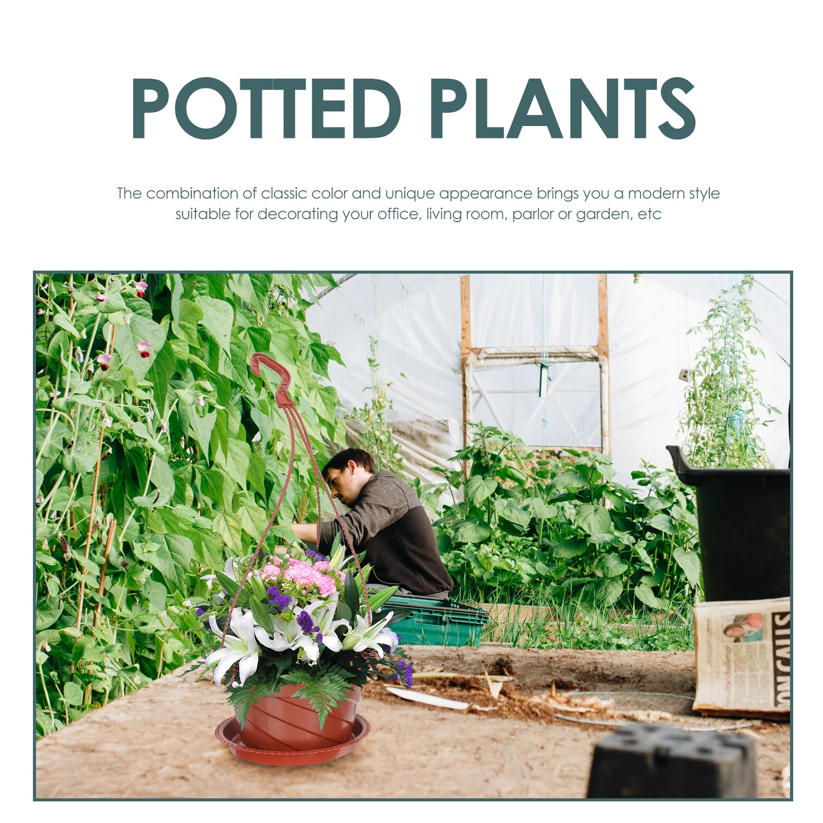 

6Sets Chlorophytum Hanging Flower Pots Plastic Balcony Plant Containers Garden Planters Durable Storage Holders