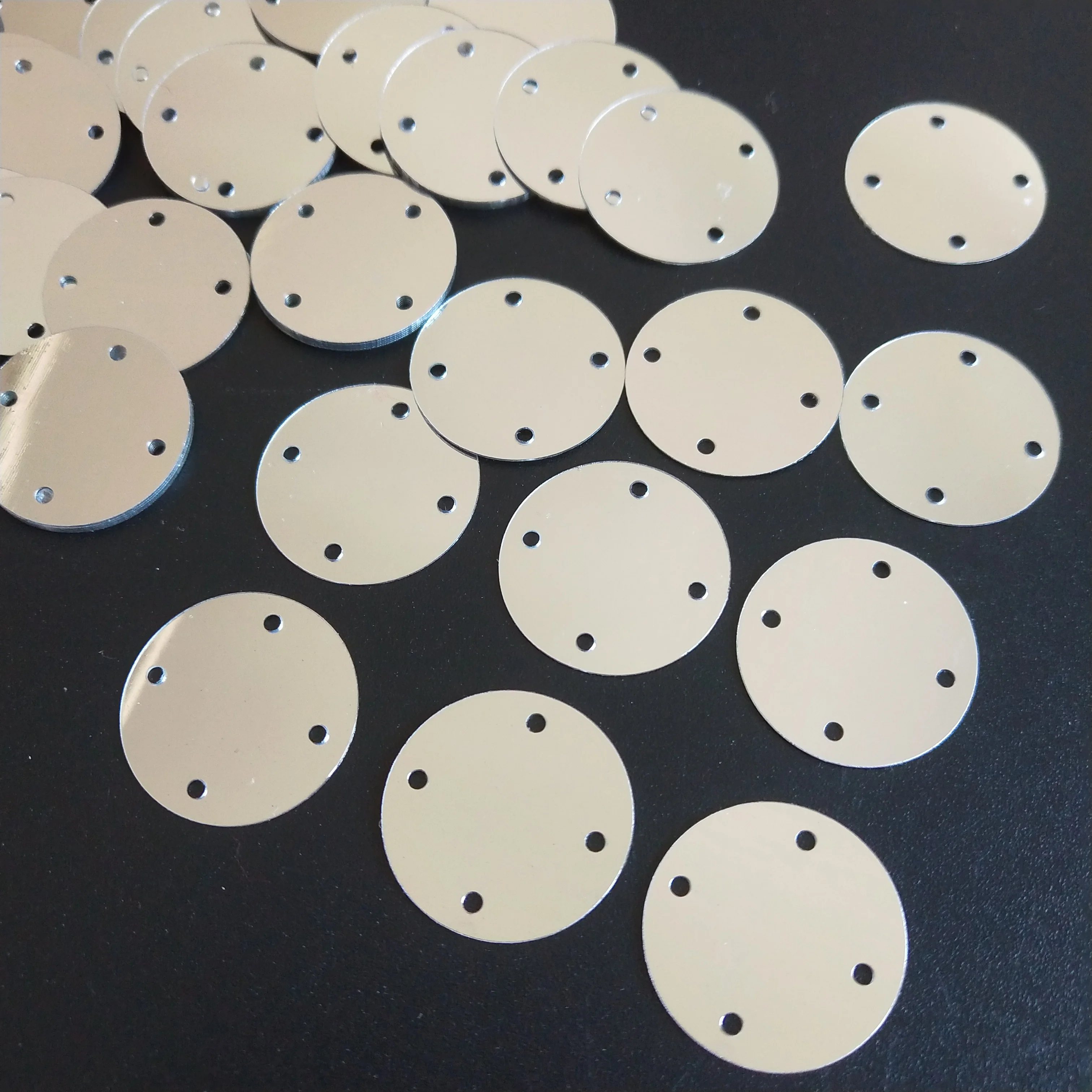 50g 10mm/20mm/25mm/35mm 4 Holes Sequins For Crafts Flat Large Round Paillette Garment / Handbag Accessories DIY Flakes