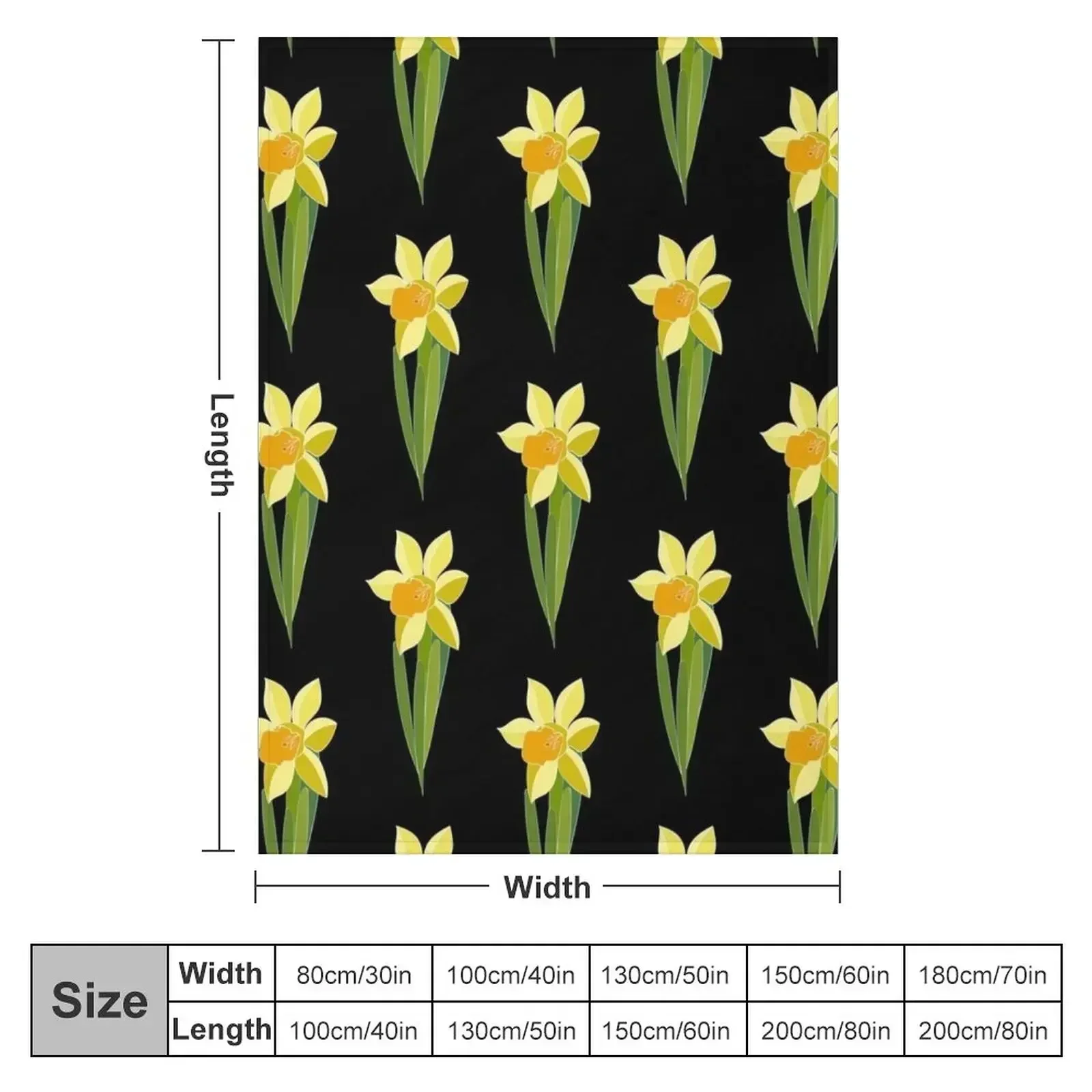 Yellow daffodil flowers seamless floral pattern Throw Blanket Blankets Sofas Of Decoration Furrys Blankets