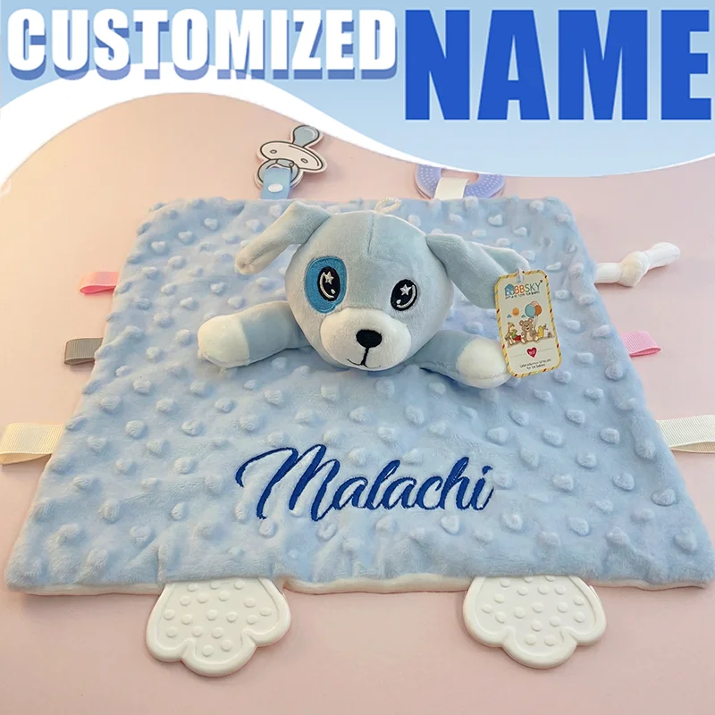 Personalized Animal Baby Lovey Embroidered Name Baby Comforter Animal Lovey Security Blanket Baby Shower Gift Gifts for Baby