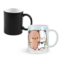 New Bubu And Dudu Panda Coffee Mug Magic Ceramic Heat Sensitive Color Changing Tea Mug Cup Game Boy Friend Husband Gift