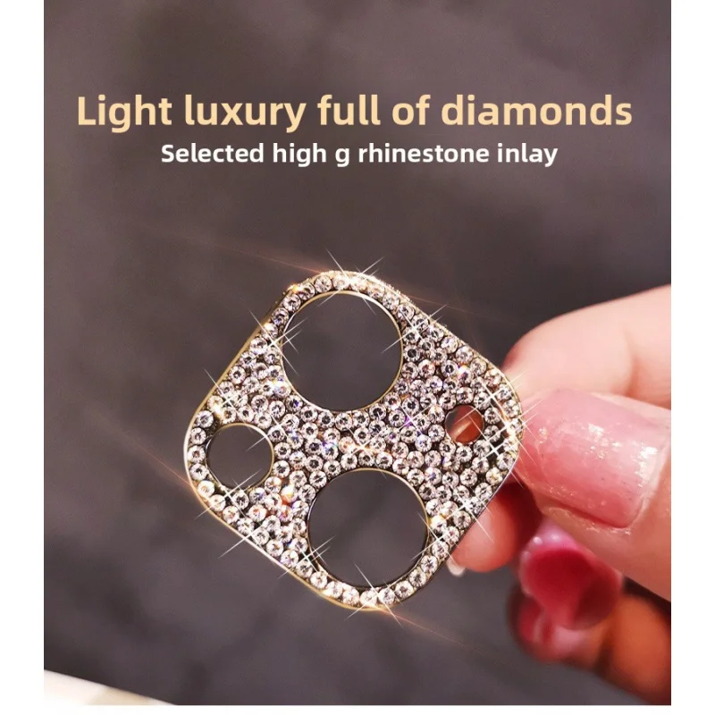 

Suitable for iPhone 16 Water Flash Diamond Lens Film Apple 14 ProMax Phone Rear Camera 15 Metal Ring