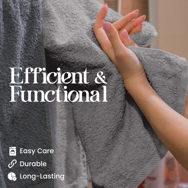 U 타월 세트 600 GSM 100% 면 고흡수성 부드러움 일상 사용에 이상적(회색)