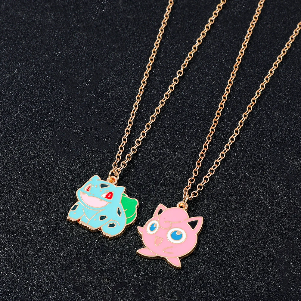 Niedliche Modische Anime-Charakter-Halskette - Cartoon Bulbasaur Jigglypuff Anhänger für Jungen & Mädchen Geburtstagsüberraschungsgeschenk – Detail 2